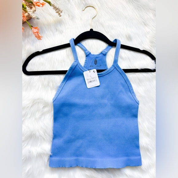 FREE PEOPLE FP MOVEMENT ROYAL BLUE HAPPINESS RUNS CROP TANK NWT M L - Picture 2 of 4